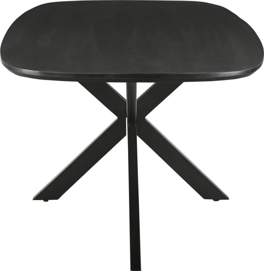 Livingfurn Eetkamertafel Jesper Danish Oval Black 180cm Mangohout Gecoat Staal