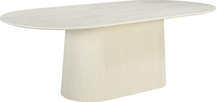 Sohome Ovale Eettafel Puck Mangohout 230 x 110cm Ivoor Ovaal