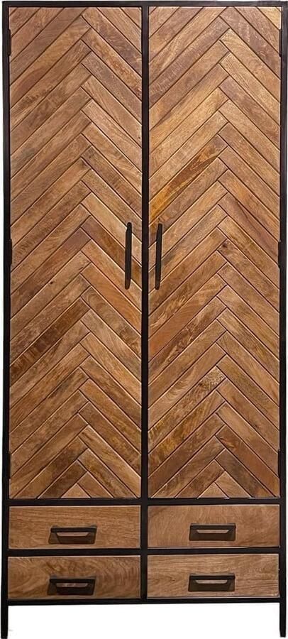 Livingfurn | Kast Brooklyn naturel 2 laden 90cm | Woonkamer meubels | BergkastKast