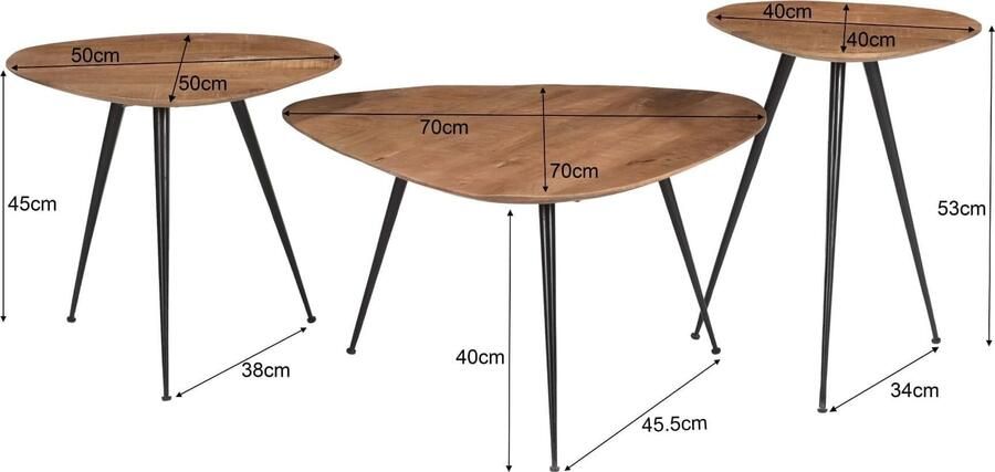 Livingfurn | Salontafel Brix Loua set 3 | Woonkamertafels | SalontafelSalontafelset