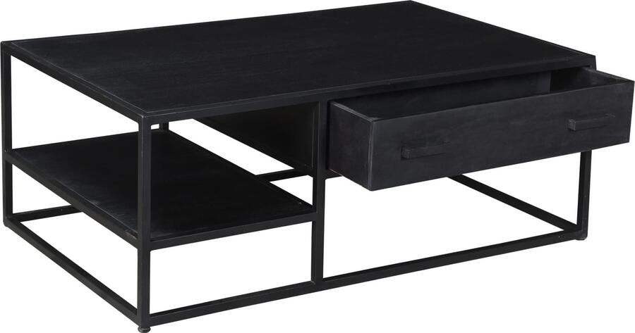 Livingfurn Salontafel | Kala | 120x70 cm | mangohout met staal | zwart - Foto 5