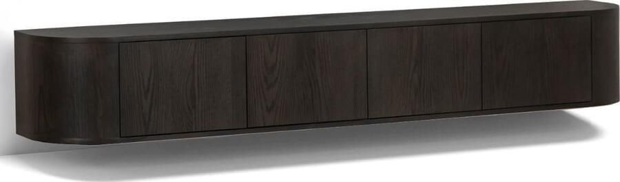 Livingfurn | Tv-dressoir Novero Espresso Zwevend 220cm | Woonkamer meubels | Tv-dressoir | Tv-meubel