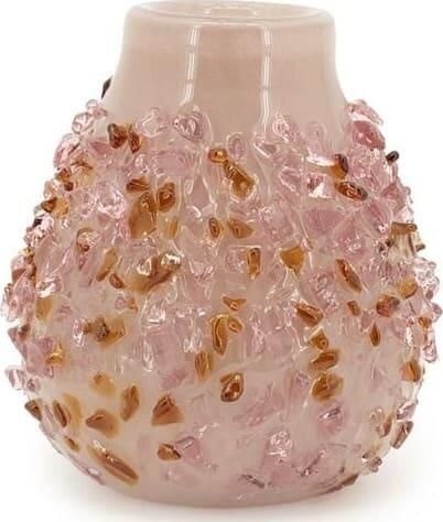 By-Boo Vaas Quartz Glas 28cm hoog Roze