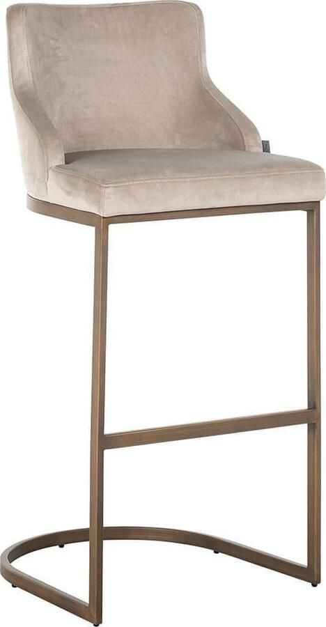 Richmond Interiors | Barstoel Bolton Khaki velvet brass | Zitmeubels eetkamer | Barstoel