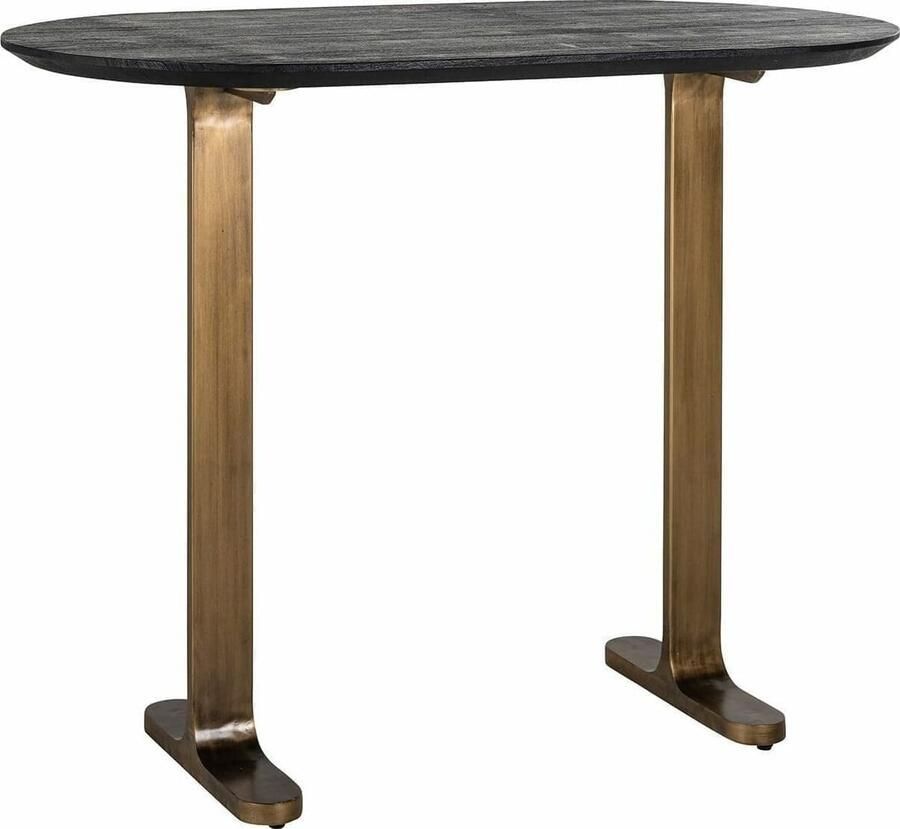 Richmond Interiors Richmond Ovale Bartafel Revelin Mangohout 140 x 75cm Zwart Ovaal