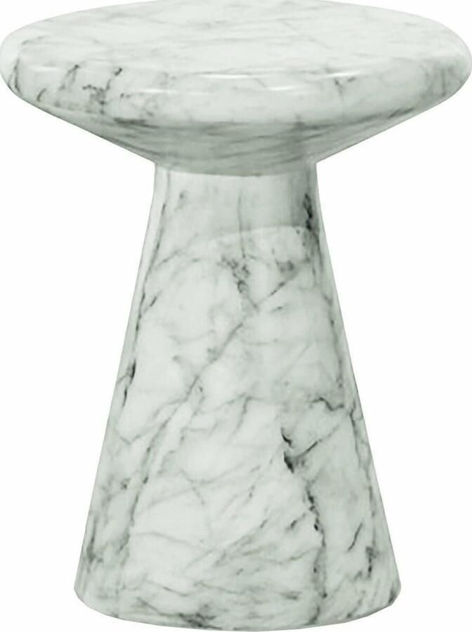 Richmond Interiors | Bijzettafel Lohan faux wit marmer | Woonkamertafels | Bijzettafel