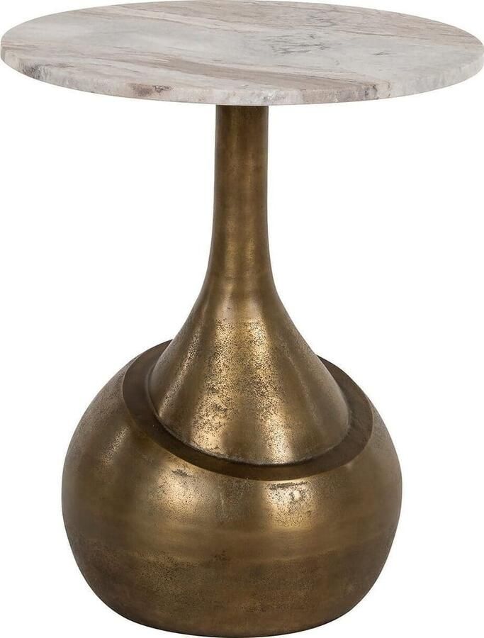 Richmond Interiors Richmond Ronde Bijzettafel Sia Marmer en brushed gold 47cm