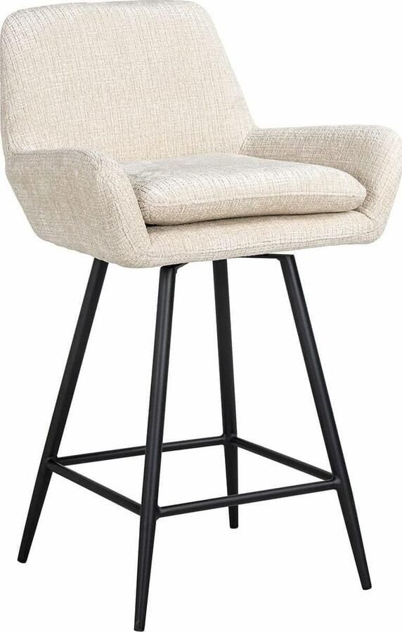 Richmond Interiors Richmond Draaibare Barstoel Linsey Chenille Beige (zithoogte 68cm)