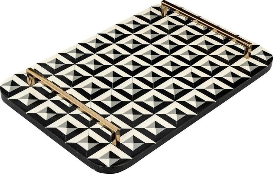 Richmond Interiors Richmond Dienblad Birte Resin 46 x 30cm Zwart