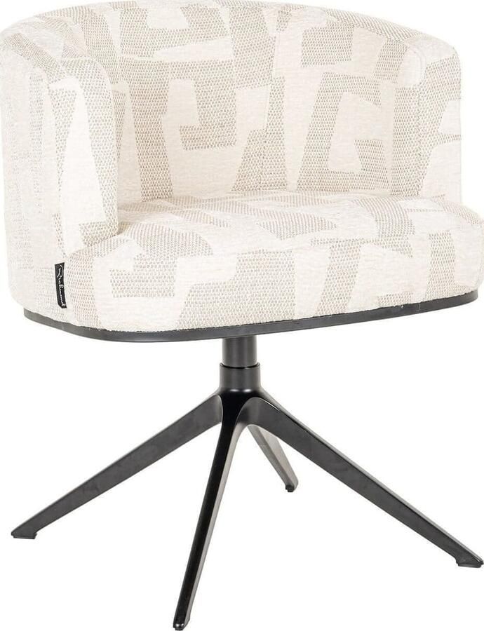 Richmond Interiors | Draaifauteuil Cheyenne beige graffic | Eetkamerstoelen | Eetkamerstoel