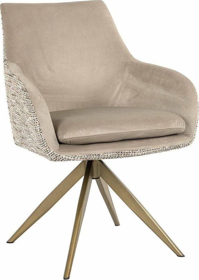Richmond Interiors | Draaifauteuil Lisonne be trendy nature khaki velvet | Eetkamerstoelen | Eetkamerstoel