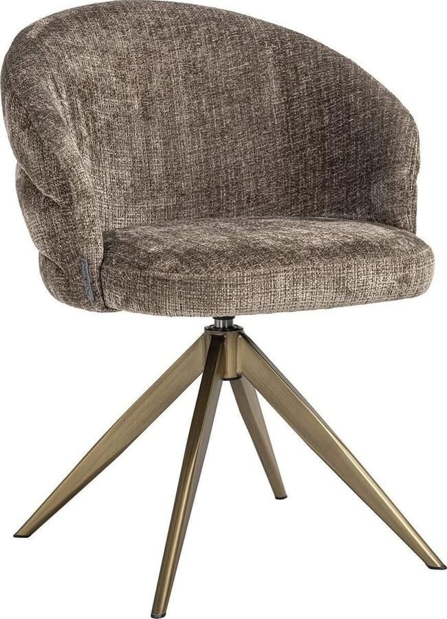 Richmond Interiors | Draaifauteuil Zendaya stone chenille | Eetkamerstoelen | Eetkamerstoel