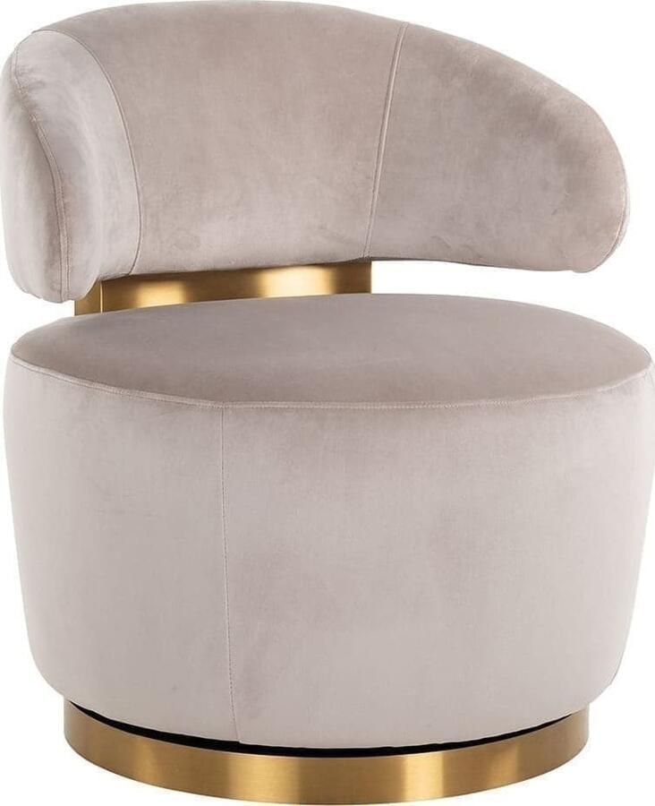 Richmond Interiors | Draaistoel Maxime khaki velvet | Zitmeubels woonkamer | Draaifauteuil