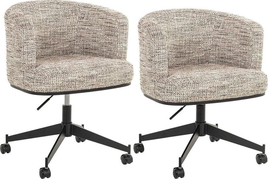 Richmond Interiors | Draaistoel Rochenne met wielen trendy nature | Eetkamerstoelen | Eetkamerstoel