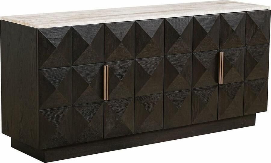 Richmond Interiors Richmond Dressoir Claremont Eiken en travertin 170cm Bruin