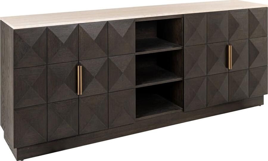 Richmond Interiors | Dressoir Claremont brown 4-doors 2-shelves | Woonkamer meubels | Dressoir