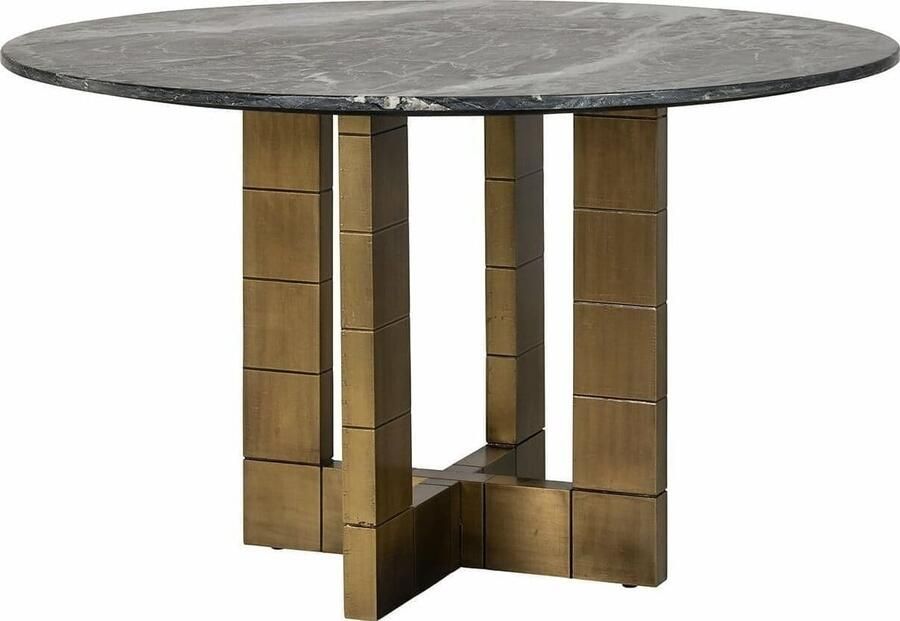 Richmond Interiors Richmond Ronde Eettafel Collada Marmer 130cm Brons