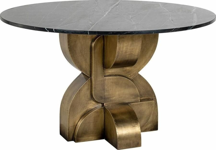Richmond Interiors Richmond Ronde Eettafel Maddox Marmer 130cm Goud