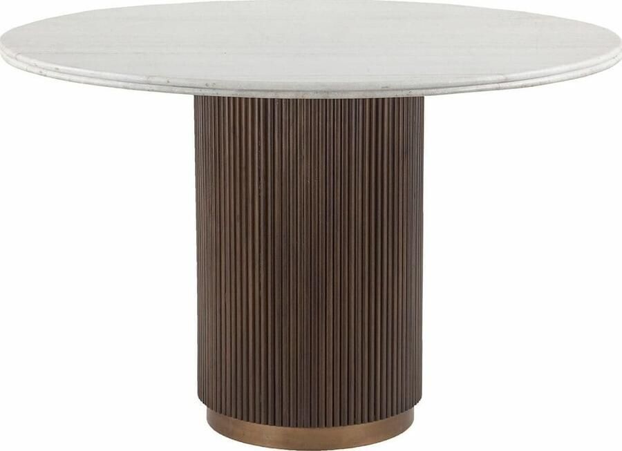 Richmond Interiors Richmond Ronde Eettafel Mayfield Marmer en mangohout Bruin