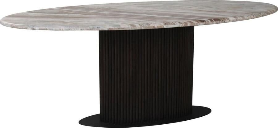 Richmond Interiors Richmond Ovale Eettafel Rasford Marmer 200 x 100cm Donkerbruin Ovaal