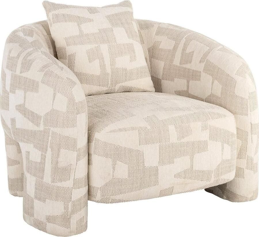 Richmond Interiors | Lounge fauteuil Tuscany beige graffic | Zitmeubels woonkamer | Fauteuil