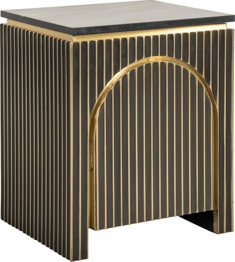 Richmond Interiors Richmond Nachtkastje Les Arcs Brass en marmer 60 x 50cm Brushed gold