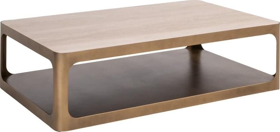 Richmond Interiors Richmond Salontafel Claridge Keramiek Glas en ijzer 130 x 80cm Zand