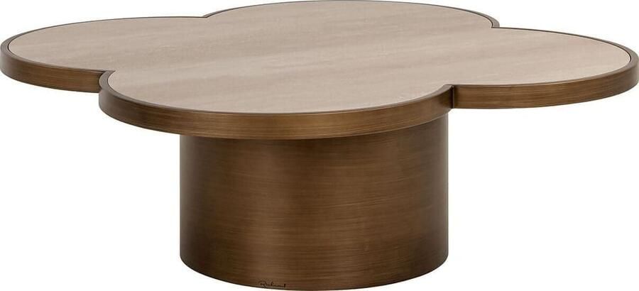 Richmond Interiors Richmond Salontafel Clover Travertinlook 120cm Beige