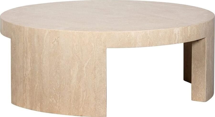 Richmond Interiors | Salontafel rond Biltmore Italian beige Travertine | Woonkamertafels | Salontafel