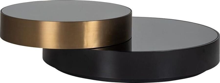 Richmond Interiors Richmond Ronde Salontafel Slice Spiegelglas 112cm Goud