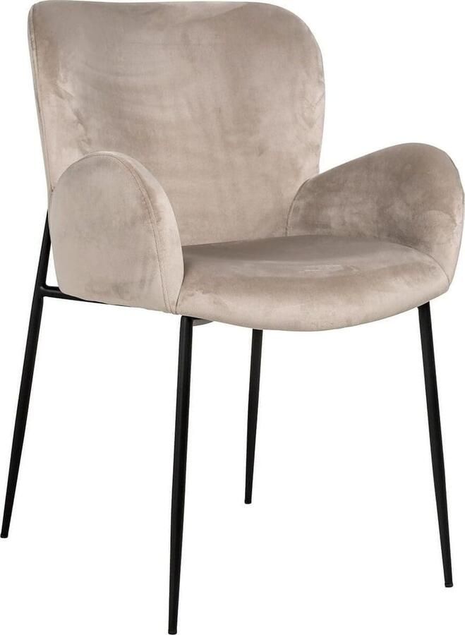 Richmond Interiors | Stoel Amber khaki velvet fire retardant | Zitmeubels eetkamer | Armstoel