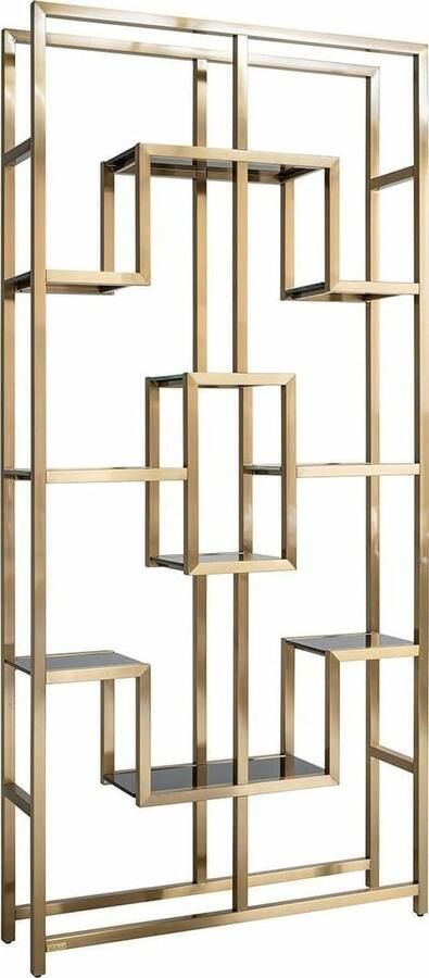 Richmond Interiors | Wandkast Magnus brushed gold | Woonkamer meubels | BoekenkastKast