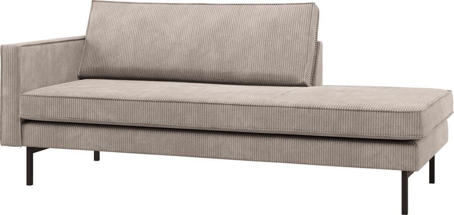 Rodeo daybed links ribstof donkerzand