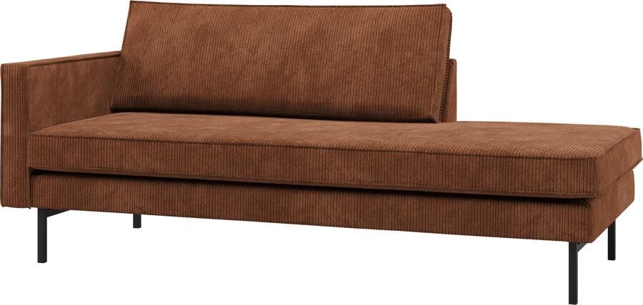 Rodeo daybed links ribstof roestbruin