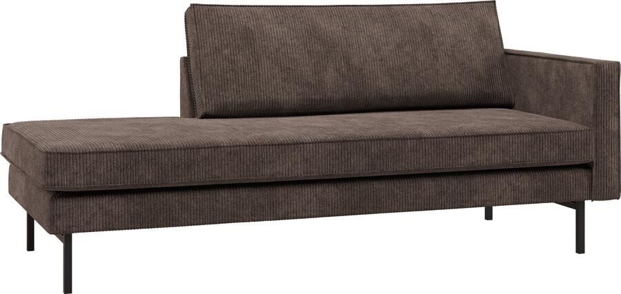 Rodeo daybed rechts ribstof bruin