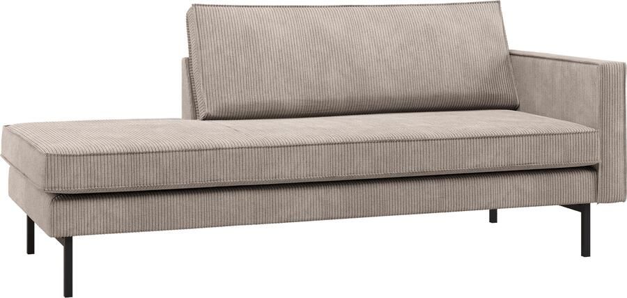 Rodeo daybed rechts ribstof donkerzand