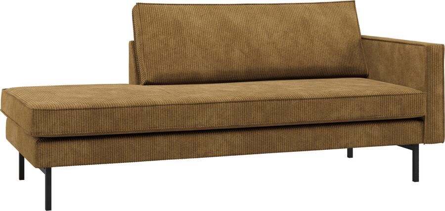 Rodeo daybed rechts ribstof honinggeel