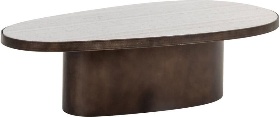 Richmond Interiors Richmond Organische Salontafel Biloxi Marmer en MDF 130 x 68cm Bruin