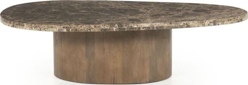 Eleonora Organische Salontafel Bradley Marmer en mangohout 120 x 75cm Bruin