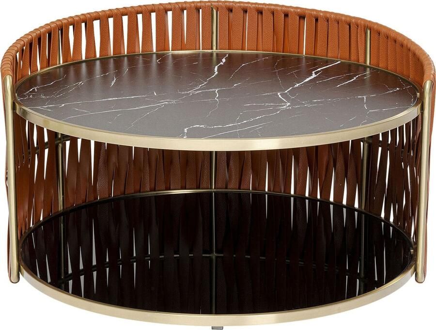 Kare Design Copper Salontafel Marmerlook Glas
