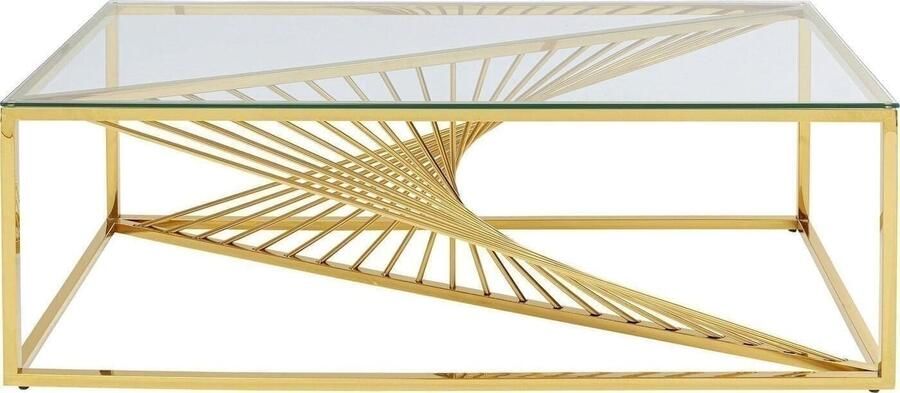 Salontafel Laser Gold Clear Glass 120x60cm - Foto 2