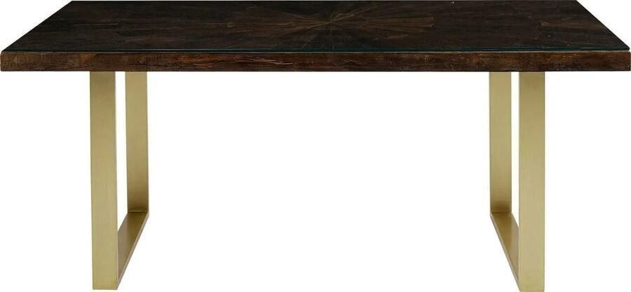 Kare Design Conley Eettafel 180 X 90 Cm Hout En Messing