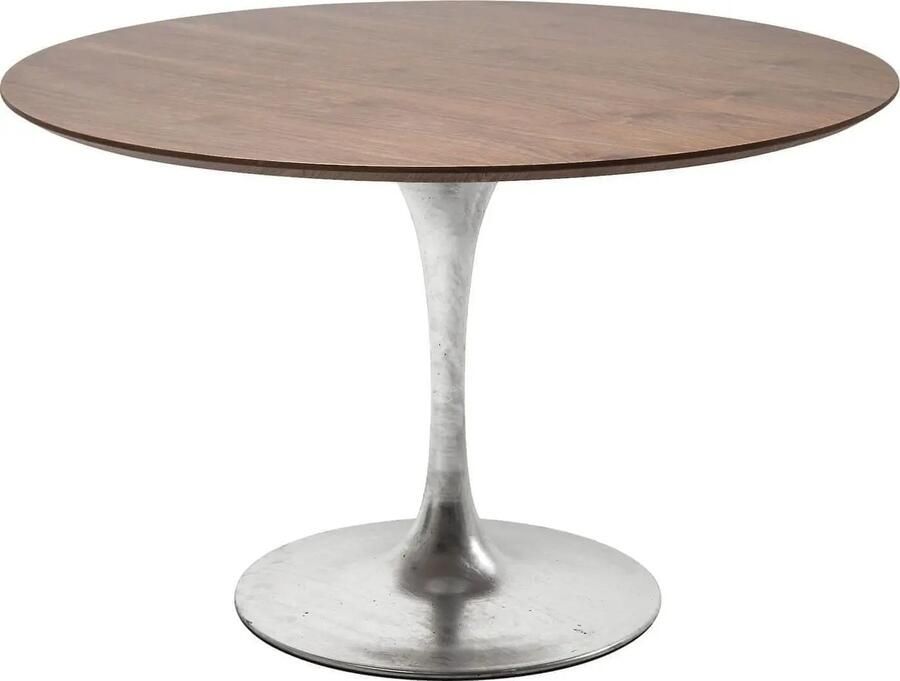 Kare Design SALE Invitation Ronde Eettafel Ø120x76 Tafelblad Walnoot Trompetvoet Verzinkt - Foto 2