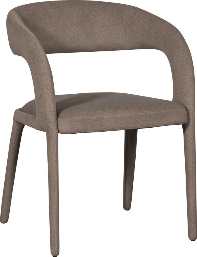 Vtwonen | Arms eetkamerstoel vilt bruin | Eetkamerstoelen | Armstoel - Foto 2