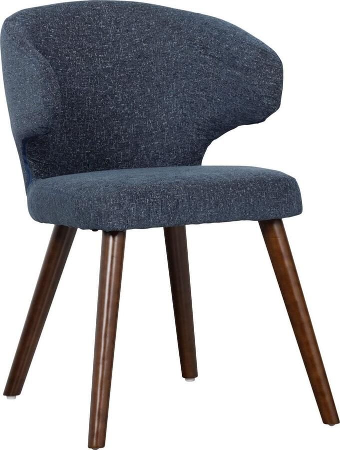 Vtwonen | Cape Eetkamerstoel Gemeleerde Stof Blauw | Zitmeubels eetkamer | Eetkamerstoel - Foto 2