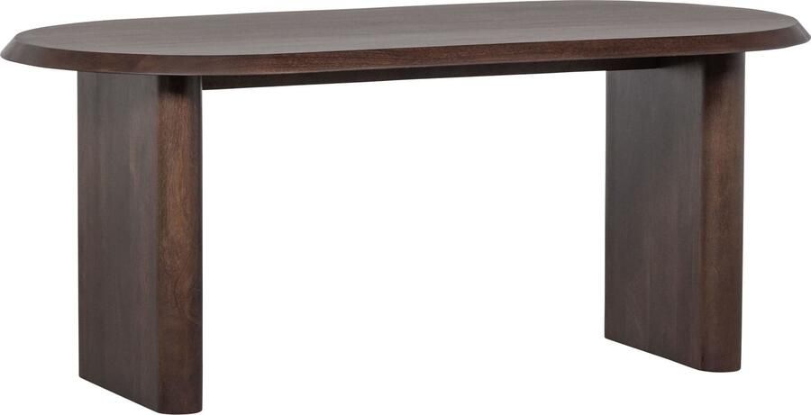 Vtwonen | Ellips Eetkamertafel Mango Hout Walnoot 90x180cm | Eettafels | Eettafel - Foto 5