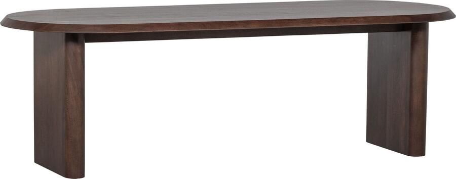 Vtwonen | Ellips Eetkamertafel Mango Hout Walnoot 90x240cm | Eettafels | Eettafel - Foto 7