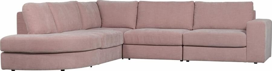 Vtwonen | Family Hoekbank Ronding Links Roze | Zitmeubels woonkamer | HoekbankModulaire banken