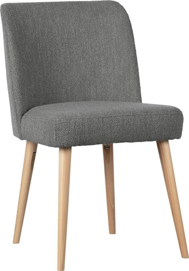 Vtwonen | Force Eetkamerstoel Boucle staalgrijs | Zitmeubels eetkamer | Eetkamerstoel