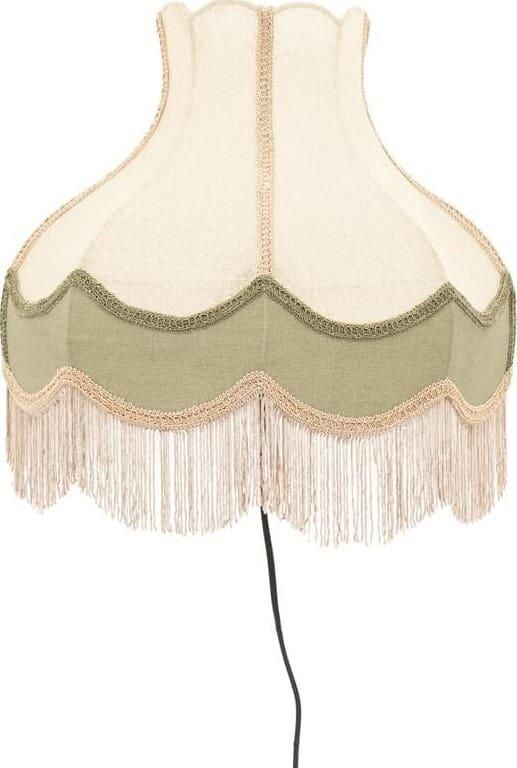 By-Boo Wandlamp Fringaloo Katoen en jute Groen